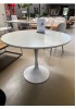 Tulip Round Dining Table MDF Top - White/ Black 100W